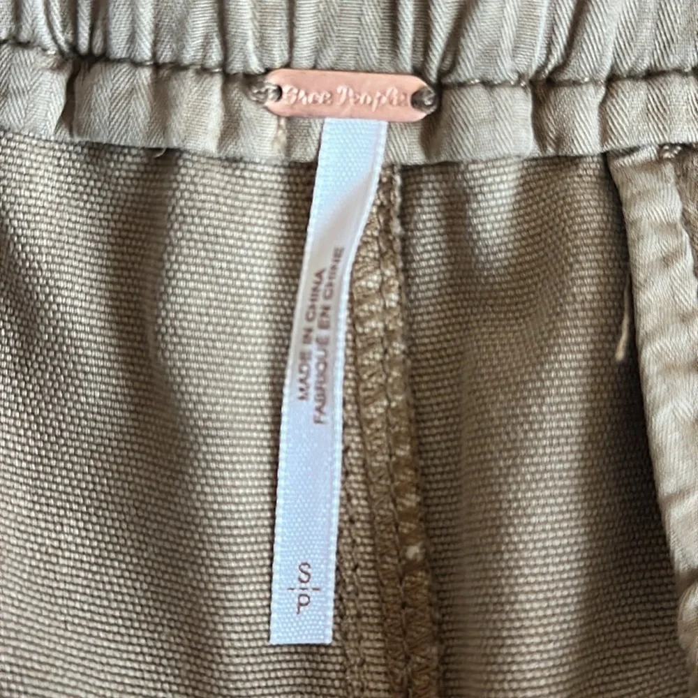 Free People Margate Paper Bag Waist Pants Barrel Leg Elastic Waist Utility Sz S - Picture 13 of 15